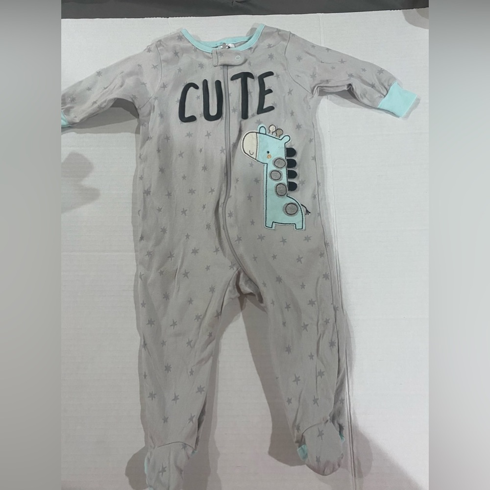 Gerber baby gender neutral giraffe footed onesie sleeper size 3-6 months